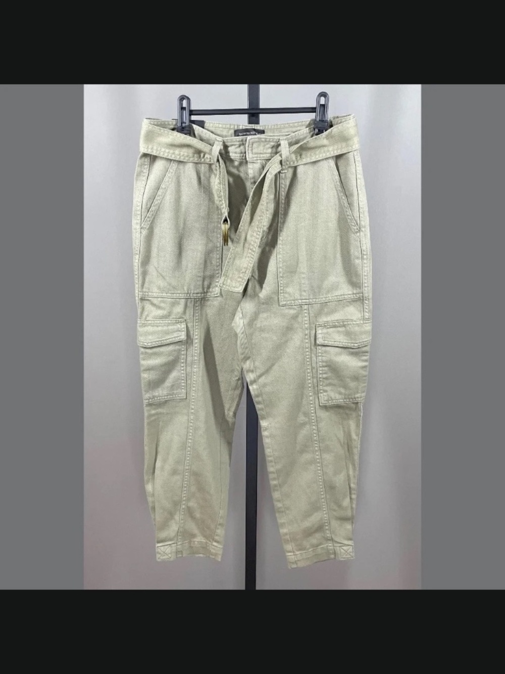 NEW Banana Republic Jeans Womens 4 green denim straight taper cargo casual